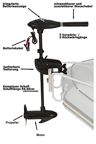 Intex Motorboot Schlauchboot mit Aussenbordmotor + Heckspiegel + Paddel, Pumpe Set für 5 Personen Komplettset - 3