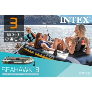Intex Seahawk 3 Set Schlauchboot - 295 x 137 x 43 cm - 3-teilig - Grün Paddel - 6