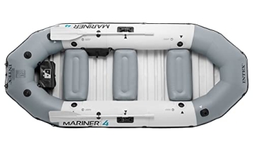 Intex Unisex – Erwachsene Schlauchboot Boot Mariner 4 Set Phthalates Free Inkl. Paddel und Luftpumpe-Professional Series, Grau, 328 x 145 x 48 cm (L x B x H) - 2