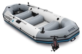Intex Unisex – Erwachsene Schlauchboot Boot Mariner 4 Set Phthalates Free Inkl. Paddel und Luftpumpe-Professional Series, Grau, 328 x 145 x 48 cm (L x B x H) - 1